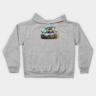 SUV rally adventure on the mountain Kids Hoodie